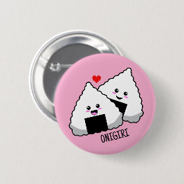 Niedlich Kawaii Onigiri japanisches Essen Button