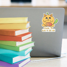 Niedlich Kawaii Orange Cat Cartoon Funny Sprichwor Aufkleber