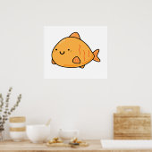 Niedlich Kawaii Orange Fish Poster (Küche)