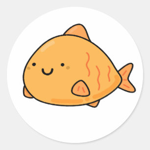 Niedlich Kawaii Orange Fish Runder Aufkleber