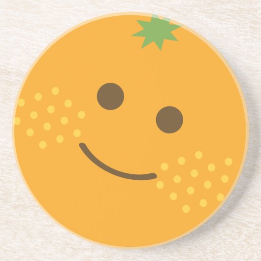Niedlich kawaii Orange Getränkeuntersetzer (Vorne)