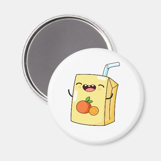 Niedlich Kawaii Orange Juice Magnet (Vorderseite/Rückseite)