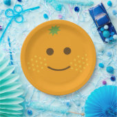 Niedlich Kawaii Orange Pappteller (Party)