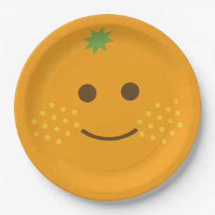 Niedlich Kawaii Orange Pappteller