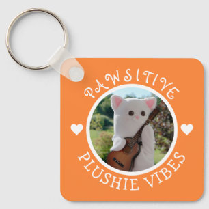 Niedlich Kawaii Orange Pawsitive Plushie Vibes Fot Schlüsselanhänger