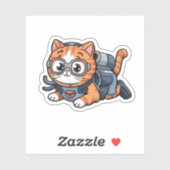 Niedlich Kawaii Orange Tabby Cat Scuba Diving Unde Aufkleber (Blatt)