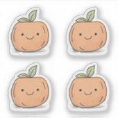Niedlich Kawaii Orange Watercolor Pumpkin Aufkleber (Vorderseite)