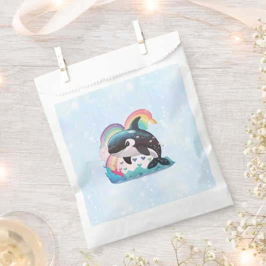 Niedlich Kawaii Orca Killer Whale Rainbows Schmett Geschenktütchen (Ausgeschnitten)