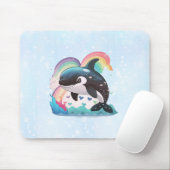 Niedlich Kawaii Orca Killer Whale Rainbows Schmett Mousepad (Mit Mouse)