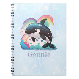 Niedlich Kawaii Orca Killer Whale Rainbows Schmett Notizblock