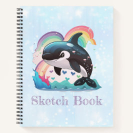 Niedlich Kawaii Orca Killer Whale Rainbows Schmett Notizblock