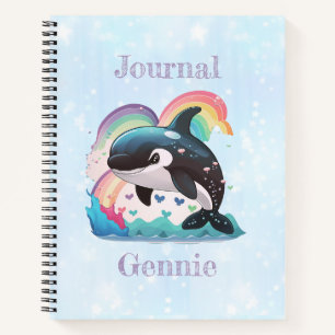Niedlich Kawaii Orca Killer Whale Rainbows Schmett Notizblock