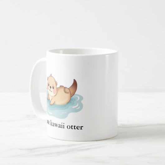 Niedlich Kawaii Otter Kaffeetasse (Vorderseite Links)