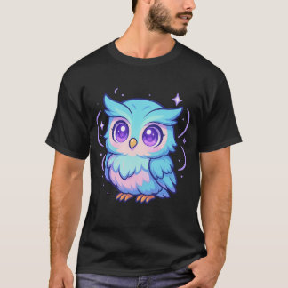 Niedlich Kawaii Owl Cartoon Pastel T - Shirt