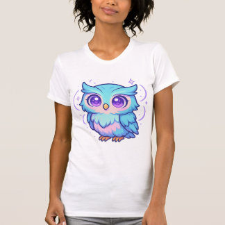 Niedlich Kawaii Owl Cartoon Pastel T - Shirt