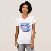 Niedlich Kawaii Owl Cartoon Pastel T - Shirt (Vorne ganz)