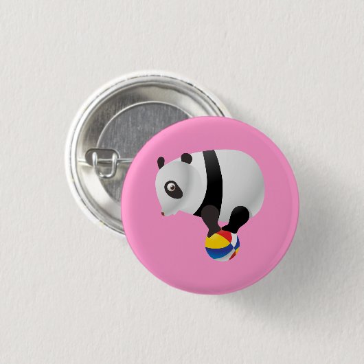 Niedlich Kawaii Panda auf Ball Button (Vorne & Hinten)