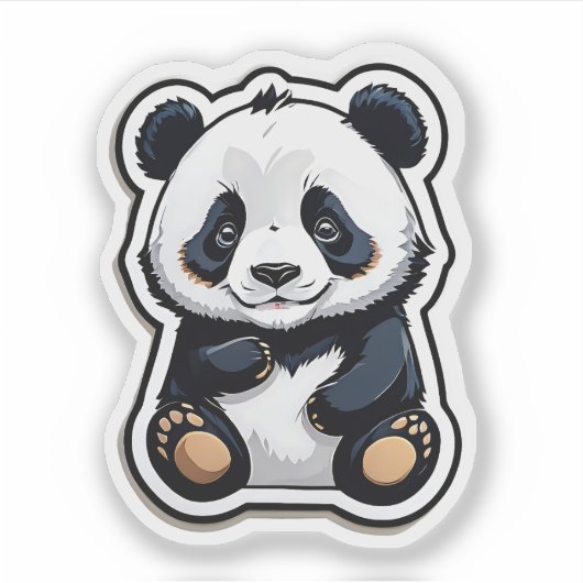 Niedlich Kawaii Panda Aufkleber (Vorderseite)