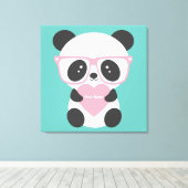 Niedlich Kawaii Panda Bear Pink Herz Leinwanddruck (Insitu (Holzboden))