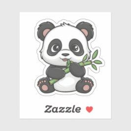 Niedlich Kawaii Panda Eating Bamboo Animal Lover Aufkleber