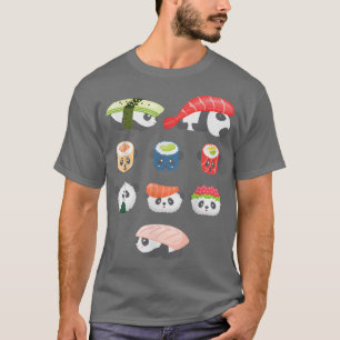 Niedlich Kawaii Panda Hug Sushi Lover T-Shirt