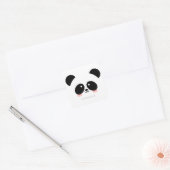 Niedlich Kawaii Panda | Name hinzufügen Quadratischer Aufkleber (Umschlag)