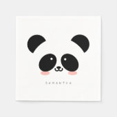 Niedlich Kawaii Panda | Name hinzufügen Serviette (Vorderseite)