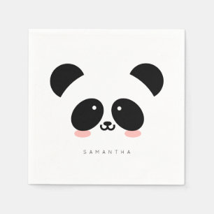 Niedlich Kawaii Panda Name hinzufügen Serviette