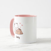 Niedlich Kawaii Panda | Personalisiert Name hinzuf Tasse (Vorderseite Links)