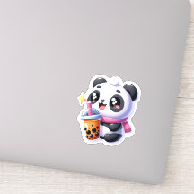 Niedlich Kawaii Panda trinkt Boba Bubble Tea Kawai