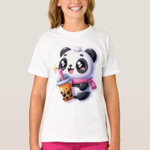 Niedlich Kawaii Panda trinkt Boba Bubble Tea Kawai