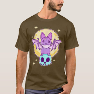 Niedlich Kawaii Pastel Goth Creepy Bat Skeleton -  T-Shirt