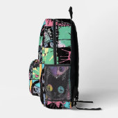 Niedlich Kawaii Pastel Goth Patchwork Creepy Cat Bedruckter Rucksack (Rechts)