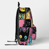 Niedlich Kawaii Pastel Goth Patchwork Creepy Cat Bedruckter Rucksack (Links)