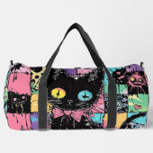Niedlich Kawaii Pastel Goth Patchwork Creepy Cat Duffle Bag (Vorderseite)