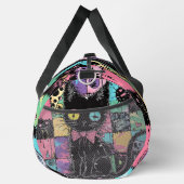 Niedlich Kawaii Pastel Goth Patchwork Creepy Cat Duffle Bag (Rechts)