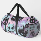 Niedlich Kawaii Pastel Goth Patchwork Creepy Cat Duffle Bag (Rechte Ecke)