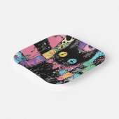 Niedlich Kawaii Pastel Goth Patchwork Creepy Cat Pappteller (Gewinkelt)