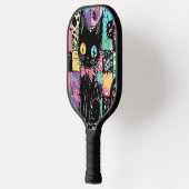 Niedlich Kawaii Pastel Goth Patchwork Creepy Cat Pickleball Schläger (Links)