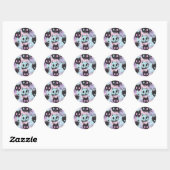 Niedlich Kawaii Pastel Goth Patchwork Creepy Cat Runder Aufkleber (Blatt)