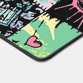 Niedlich Kawaii Pastel Goth Patchwork Creepy Cat Schreibtischunterlage (Ecke)