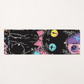 Niedlich Kawaii Pastel Goth Patchwork Creepy Cat Yogamatte (Vorderseite (Horizontal))