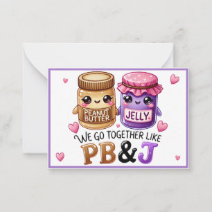 Niedlich Kawaii Peanut Butter und Jelly Mitteilungskarte
