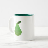Niedlich Kawaii Pear Zweifarbige Tasse (Vorderseite Links)