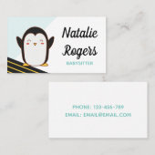 Niedlich Kawaii Penguin Babysitter Nanny Daycare K Visitenkarte (Vorne/Hinten)