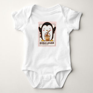 Niedlich Kawaii Penguin Boba Lover Baby Strampler