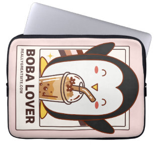 Niedlich Kawaii Penguin Boba Lover Laptopschutzhülle