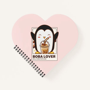 Niedlich Kawaii Penguin Boba Lover Notizblock