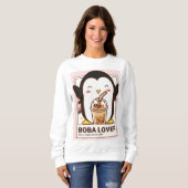 Niedlich Kawaii Penguin Boba Lover Sweatshirt (Vorne ganz)