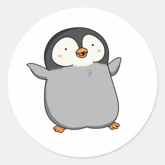 Niedlich Kawaii Penguin Runder Aufkleber (Vorderseite)